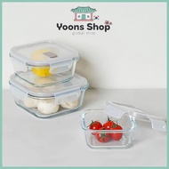 [NEOFLAM] Neovent Glass Food Container (Square 300ml/480ml/740ml)_From Korea