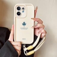เคสสําห VIVO V60 5G V60E T4 Pro 5G เคสโทรศัพท์ใบเมเปิลซิลิโคนสายคล้องกันกระแทก
