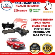 Proton Iriz Persona VVT Saga VVT 2016 - Genuine Brembo Front Brake Pads Brek Pad Depan