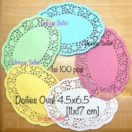 [Contents 100] Oval Paper Doilies 4.5x6.5 (11x17 cm) White & Colorful Oval Paper Doilies 11x17cm Ova
