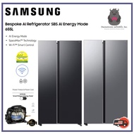 Samsung SBS 655L RS70F65Q3FSS / RS70F65Q3TSS - AI Energy Mode Bespoke Refrigerator, Black DOI /  Mat