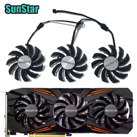 New 75MM T128010SU GTX 1080 1070Ti PLD08010S12HH Graphics Card Cooling Fan For Gigabyte GTX 1060 107