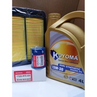 HONDA ODYSSEY RB1,RB2 2.4 2003y -2008y AIR FILTER + OIL FILTER + KOYOMA 5W30 SEMI SYNTHETIC ENGINE O