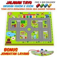 Mainan Tayo Maps Jalanan Mobil Bis Bus Tayo BONUS JEMBATAN