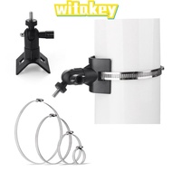 WITAKEY Camera Pole Mount Bracket, Plastic Metal Clamp Security Camera Holder,  Adjustable Rust Resi