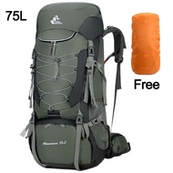 75L Camping Backpack Travel Sport Bag With Rain Cover Climbing Mountaineering Trekking Outdoor Rucks