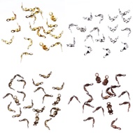 200Pcs 4*8mm Ends Folding Crimp Beads Connectors Cover Calottes Tip Jewelry Findings DIY