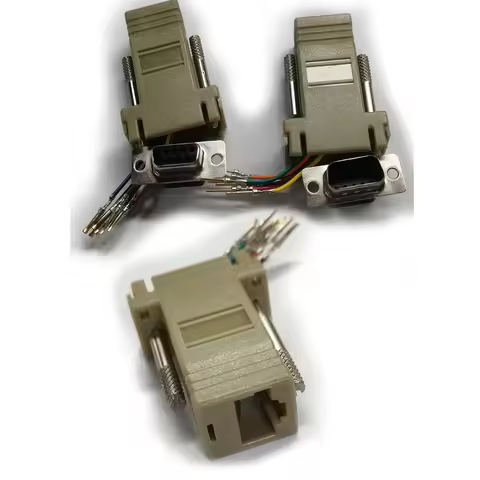 10PCS/Lot RS232 DB9 Female/Male To RJ45 Female connector Convertor Extender (5pcs DB9 Female+5pcs Ma