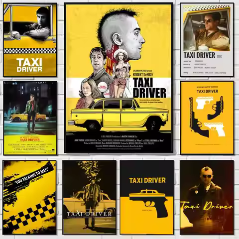 Crime Thriller Movies Taxi Driver Painting Calligraphy Canvas Poster: Crease Free Waterproof Durable