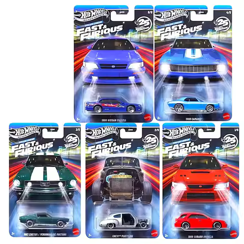 1:64 Original Hot Wheels 25th Fast&Furious Silver Series Car Model Chevy Nissan Maxima Camaro Mustan