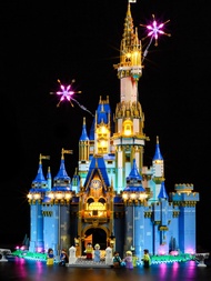 YEABRICKS Disney Cinderella Castle Model Building Blocks ไฟ LED ตกแต่ง ตัวละครการ์ตูน ของเล่นสำหรับผ