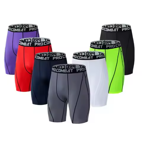 Men Bodybuilding Shorts Fitness Workout Inseam Gym Knickers Male Muscle Alive Elastic Compression Ti