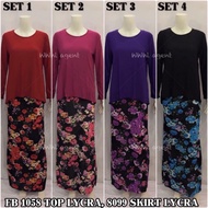 Baju kurung lycra ( set murah ) fb1058 & floral skirt