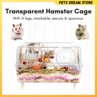 Premium Hamster Cage 62cm/75cm Full Transparent thick hamster cage front door syrian dwarf big bone 
