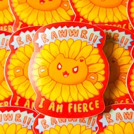 I Am Fierce! Funny Affirmation Die Cut Sticker Cat