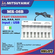 Barangunik2021-AA AAA Battery Charger Tool 8 Slots USB Plug Mitsuyama MS-08B/ Battery Charger Tool