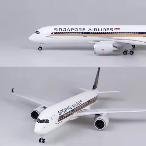 Singapore Airlines Airbus A350 Model Aircraft 47CM 1:142 Scale With Wheel LED Light Die-casting Mach