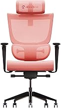 ErgoTune Supreme Ergonomic Office Chair - Adjustable Backrest Desk Chair, Lumbar Support, Headrest, 5D Armrests - High Back Breathable Durable Mesh Recline (Coral Red, S)