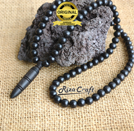 Kalung Pria Wanita Keren Kayu Galih Kelor Hitam ASLI ORIGINAL Liontin Taring Peluru Aesthetic Terbar