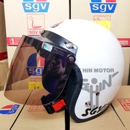 100% SGV 99 Motorcycle Helmet Motor Topi with Tinted Visor ( Pearl White )