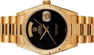 ROLEX Day-Date 18038 YG ONYX FULLSET (Circa 1988)