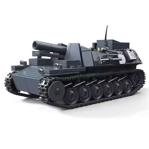 World War 2 Bison Series Self-Propelled Gun Military Series WW2 Tank Building Blocks Bricks Model Se