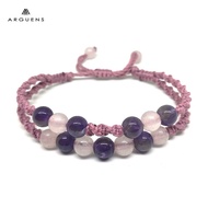 Argues: Amethyst Macrame Bracelet (Amethyst) And Rose Quartz 6mm Original