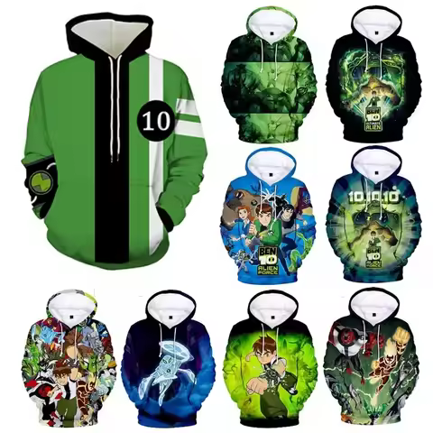 Ben 10 Ultimate Omnitrix Cosplay Hoodie 3D Printed Hooded Sweatshirt Men Women Casual Streetwear Zip