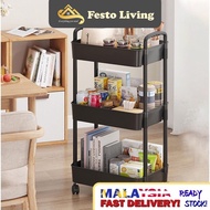 3/4 Tier Trolley Multifunction Storage Rack Office Shelves Home Kitchen Rack With Plastic Wheel Home Kitchen