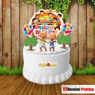 Upin Ipin Birthday Cake Topper