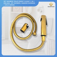 Jet Shower Set 3 in 1 ABS – Jet Shower Head Bidet Closet Bathroom Gold Color
