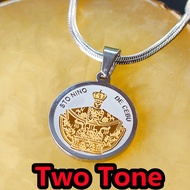 IW Twotone Padre Pio Necklace Stainless Necklace For Women Religious Auspicious Necklace Nazareth Ne