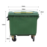 (JIJI.SG x ONES) TRIPP Plastic Garbage Bin with 4 wheels - 660L / 1100L / Waste Bin / Rubbish Bin /