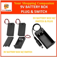 9V Battery Holder with ON/Off Switch & DC Plug – 9 Volt Battery Box Case Wires & Connector Battery C
