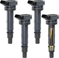 Ignition Coil Pack Set of 4 Compatible with Toyota Corolla Camry 4Runner FJ Tacoma Tundra Solara Mat