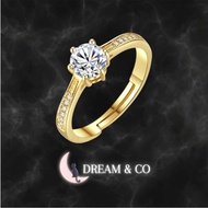 CC33 Cincin Batu Tunang Kahwin Fashion Korean Jewellery Daily Ring Women Adjustable Box Engagement Anniversary