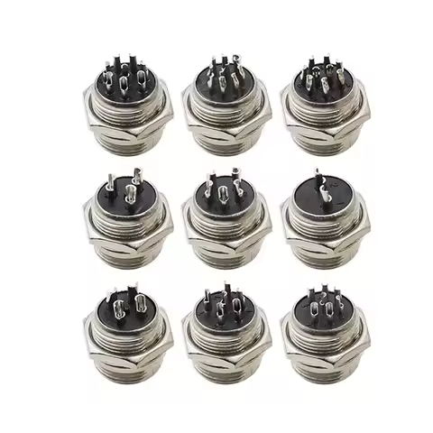 5pcs Aviation Socket Plug GX16 2/3/4/5/6/7/8/9/10 Pin Nut type Male & Female 16mm Circular Panel Avi