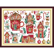 Joy Sunday Stamped Cross Stitch Ktis DMC Threads Cross Stitch Set DIY Needlework Embroidery Kit-Celebrating Christmas