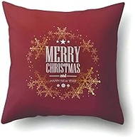Christmas Cushion Cover Decorative Throw Pillow Polyester Snowflake Pillowcase New Year Xmas Decor H