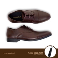 Houseofcuff men's formal leather shoes oxford quarter cap toe dark brown formal shoes men oxford sho
