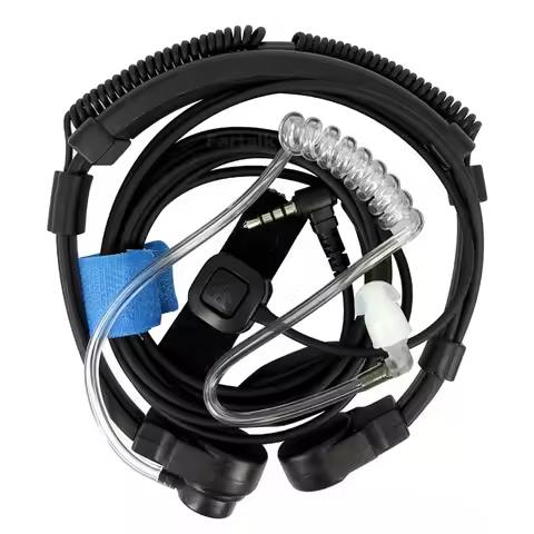 1 Pin Telescopic Throat Microphone Earpiece Headset Mic for Yaesu Vertex VX-3R 5R 1R 2R 130 150 160 