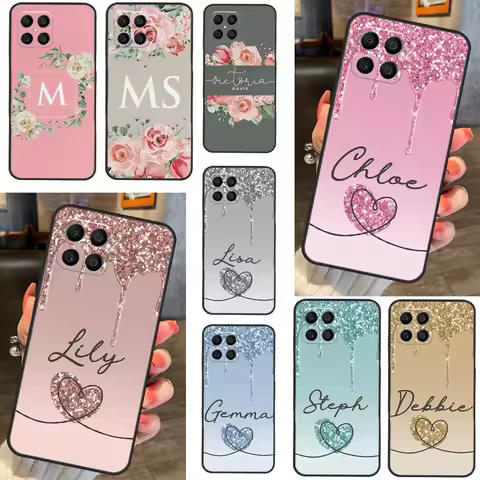 shinee hearts custom name initials For Huawei Honor X9a X7 X8 X9 50 70 P20 P40 P30 Lite Mate 50 Pro 