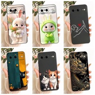For Google Pixel 8 Pro Case Pixel8 Cute Cat Rabbit Cartoon Painted Cover Soft Silicone Case For Goog