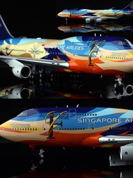 SQ Wings Alloy 1: 200 Singapore Airlines B747-400 9V-SPL Seven-Color Bird Painted Passenger Aircraft