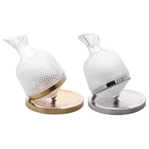 Household 1500ml Crystal Glass 360 Rotating Decanter with Base Thickened Wine Aerator Tumbler Design