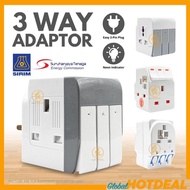SIRIM 3 Way Adapter Extension Plug Adapter Socket Plug 插头 Multi Plug Extension Plug Adaptor Plug 3 P