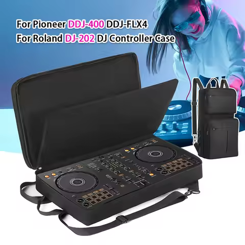 DJ Backpack for Pioneer DDJ-400 DDJ-FLX4/Roland DJ-202 DJ Mixer Case DJ Controller Case Carrying Cas
