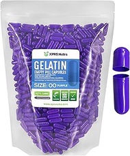 XPRS Nutra Size 00 Purple Empty Gelatin Capsules - 1000 Count Pure Gelatin Pill Capsule - DIY Supple