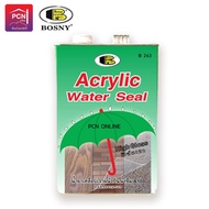 บอสนี่ น้ำยาเคลือบเงาปูนเปลือย กระเบื้องหินทราย ฯลฯ เอร้อย A100 Acrylic Water Seal B263 Bosny ขนาด 1/4 แกลลอน (0.95 ลิตร)