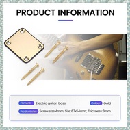 [h5bl3j6wj.ph] Gold Neck Plate with 4 Screws Replacement Part for   Electric Guitar
